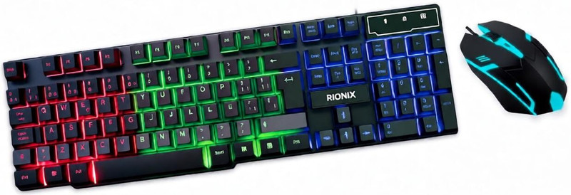RIONIX Gaming Keyboard and Mouse LED Backlit Gaming Keyboard High DPI Gaming Mouse Combo Set(Black)