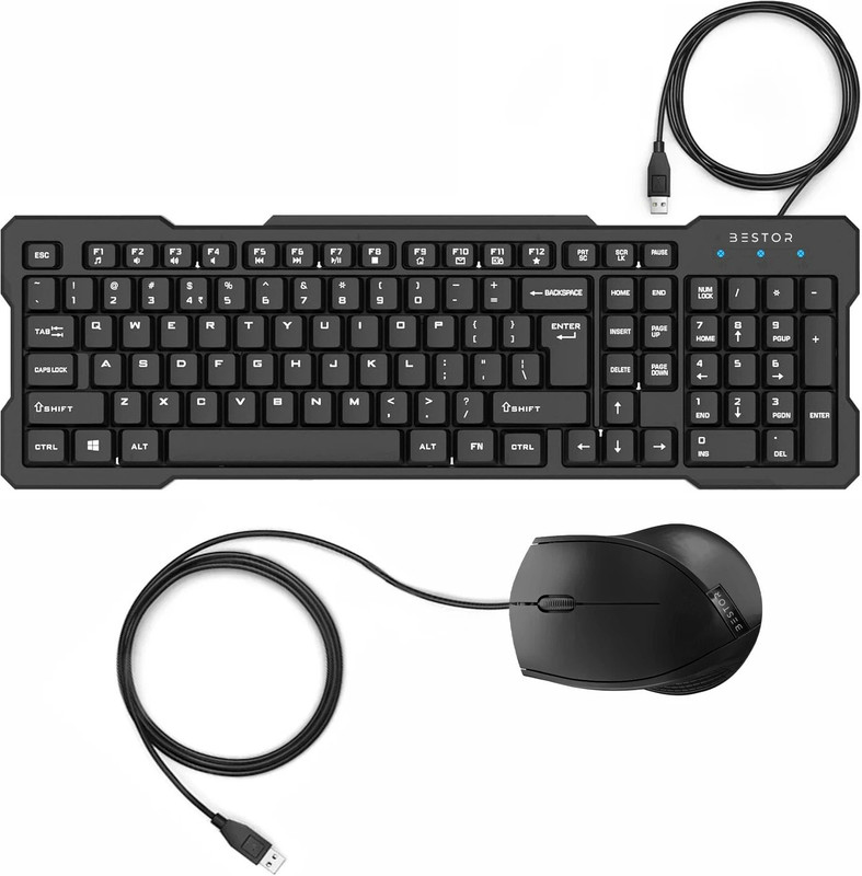 Bestor ClickLite Pro Wired Keyboard & Optical Mouse Combo for Laptop/Computer Combo Set(Black)
