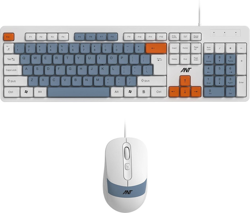 Ant Master 20 Keyboard Mouse Combo Set(White , Grey , Orange)