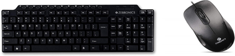 ZEBRONICS K20 Wired Keyboard + Power Optical Mouse Combo Set(Black)