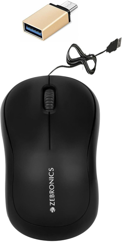 ZEBRONICS Wired Mouse & C-OTG (Set of 2) Combo Set(Multicolor)