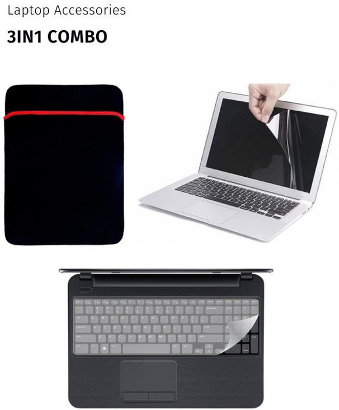 UNIXAA 3IN1 Laptop Combo 15.6 Inch Laptop Sleeve With Screen Guard & Key Guard Combo Combo Set(Multicolor)