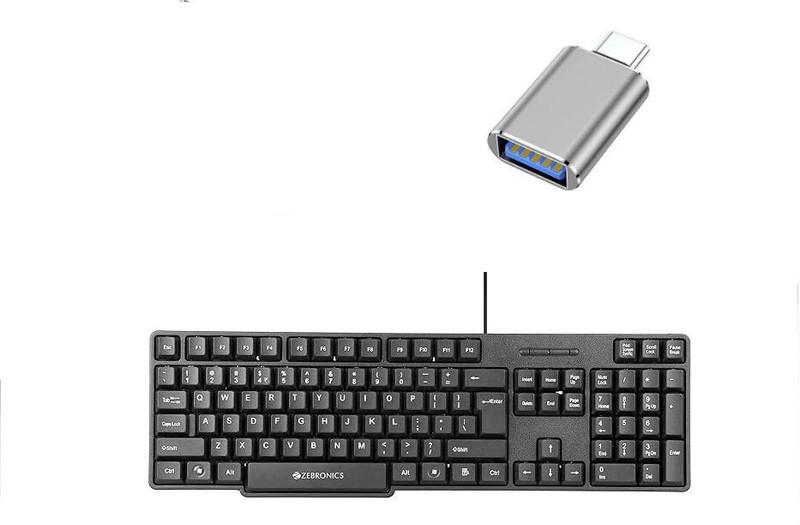 TagVin Wired K20 Keyboard, C OTG (Set of 2). Combo Set(Multicolor)