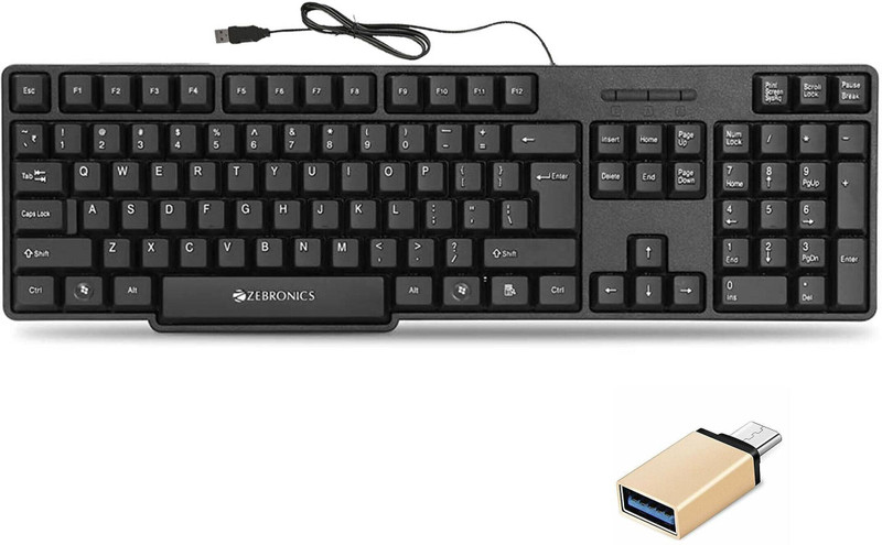 TagVin Wired K20 Keyboard, C-OTG (Set of 2). Combo Set(Black)
