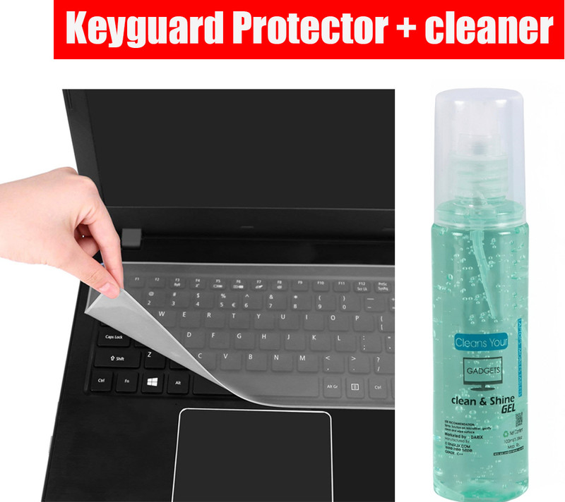HexaGear 15.6 inch Laptop combo Transparent Key Guard + Laptop cleaner Combo Set(Multicolor)