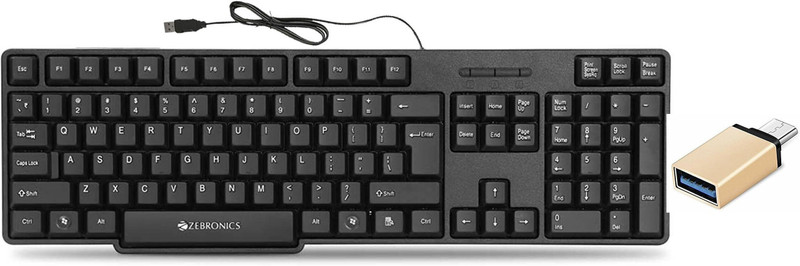 ZEBRONICS K20 Keyboard, C-OTG (Set - 2) Combo Set(Multicolor)