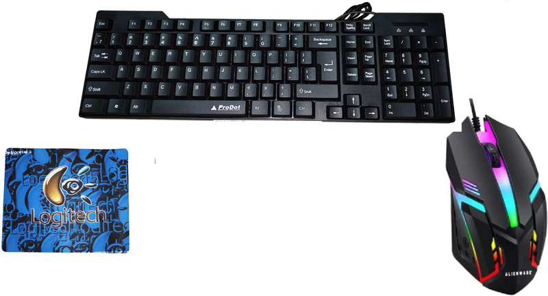 Nirmuk 3 IN 1 COMBO PACK WITH KEYBOARD ,RGB MOUSE,MOUSEPAD Combo Set(Black)