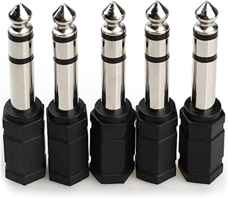 fdealz 6.35mm (1/4 inch) Male to 3.5 mm (1/8 Inch) Female Stereo Jack Adapters Combo Set(Black)