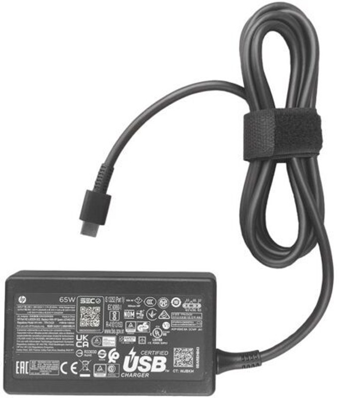 HP Original 65W USB Type-C Laptop Charger Adapter with Power Cable 65 W Adapter(Power Cord Included)