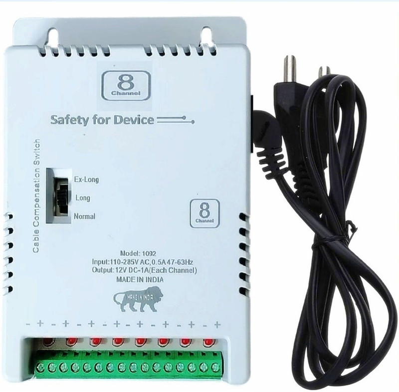 BALRAMA 8 Channel CCTV Camera SMPS Power Supply Adapter 12V 10A 120W AC to DC Converter 120 W Adapter(Power Cord Included)