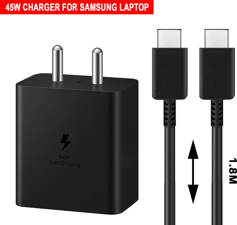 Safa Super Fast Charger With 1.8m Type-c To Type-c Cable For Laptop 45 W Adapter(Power Cord Included)