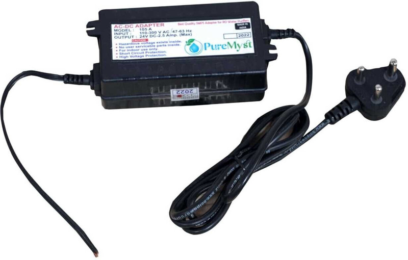 PureMyst SMPS Power Supply 24 V 2.5 Amp AC DC Converter Adapter For RO Water Purifier 24 W Adapter(Power Cord Included)