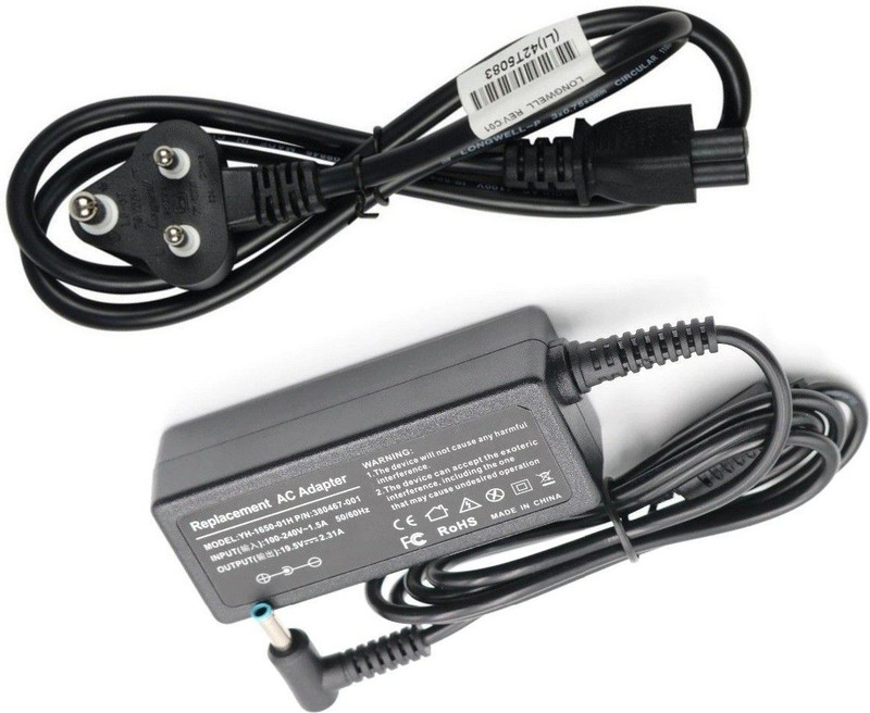 Laplogix BLUE PIN Laptop Charger Pin Size 4.5 X 3.0mm 19.5V 2.31A 45 W Adapter(Power Cord Included)