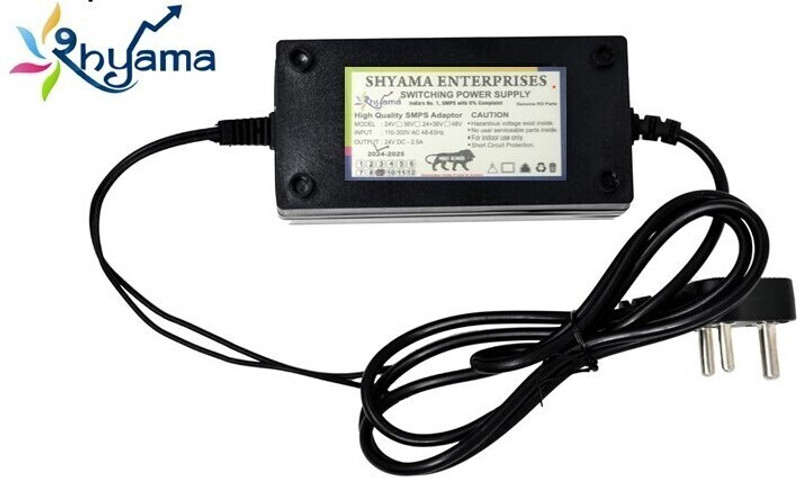 SHYAMA High Quality SMPS 24 Volt / 2.5 Amp Adaptor For All RO/UV/UF Water Purifier 110 W Adapter(Power Cord Included)