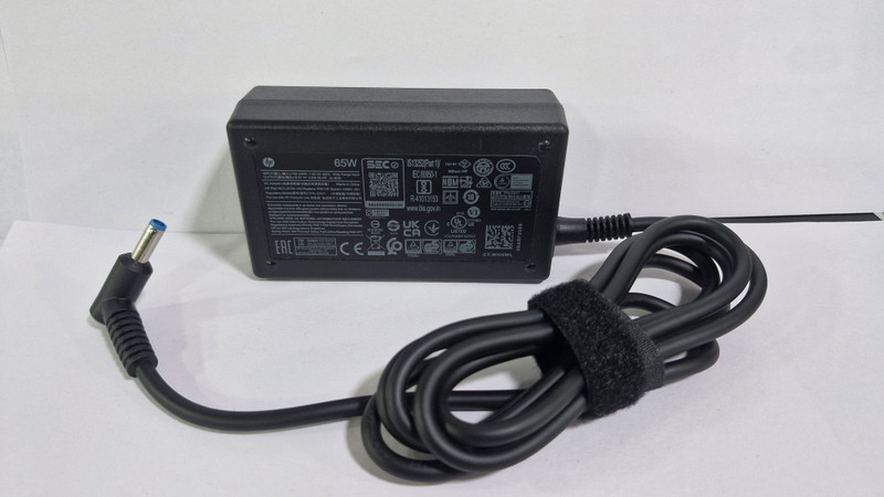 HP 65W AC Adapter with 4.5mm Blue Tip Charger for Select Laptops - 19.5V 3.33A. 65 W Adapter(Power Cord Included)