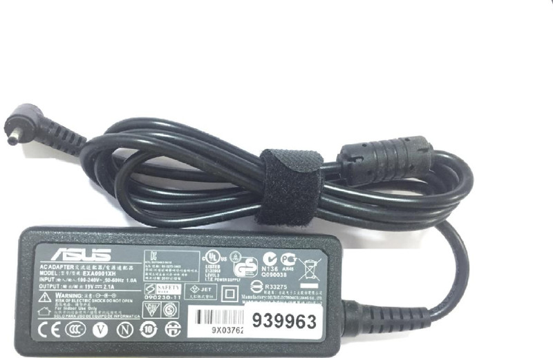 ASUS Eee Pc 1005HA-V, 1005HA-V, 1005HA-VU1L-BK 2.5*0.7 Pin 40 W Adapter(Power Cord Included)