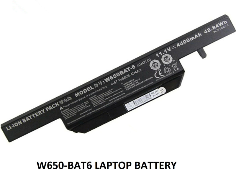 SOLUTIONS-365 COMPATIBLE W650BAT6 BATTERY FOR Clevo W655SF, W655SZ, W670SZQ1, W655RN, W670SBQ1, W670RZW, W651DC, W670RBQ, W670SCQ1, W650RC1 6 Cell Laptop Battery