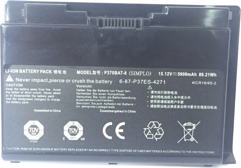 CLEVO P370-BAT 8 BATTERY FOR XMG W724 Sager NP9380 NP9380-S NP9390 P370SM3 P375SM P377SM-A 4 Cell Laptop Battery