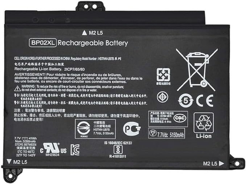 WEFLY BP02XL Replacement Laptop Battery for HP Pavilion PC 15 15-AU 849909-850 15-AU010WM 15-AU018WM 849569-421 Series HSTNN-LB7H BP02041XL HSTNN-UB7B 849569-541TPN-Q175 3 Cell Laptop Battery