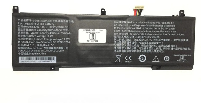 SOLUTIONS-365 537077-3S Battery for Avita, Ipasons SmartBook S1, Infinix Inbook X1, and Medion NM14IC1 | 11.4V / 4825mAh / 55Wh | High-Capacity Li-Polymer 6 Cell Laptop Battery