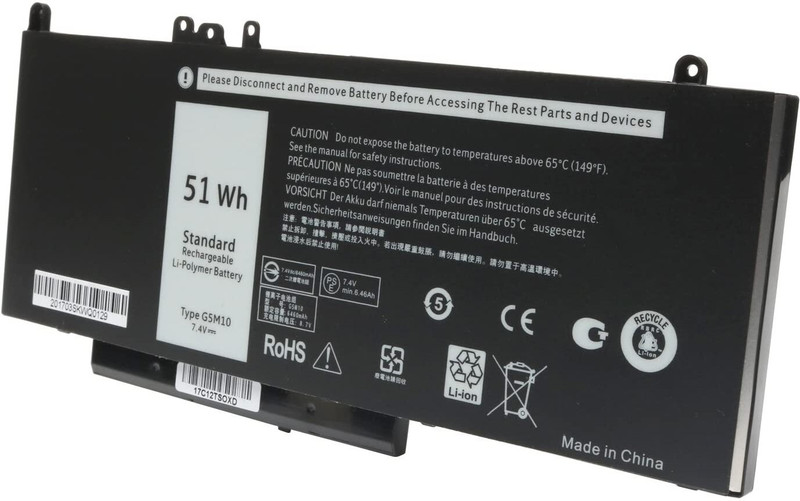 DELL G5M10 Laptop Battery for Latitude E5450, E5550, and E5250 — High-Performance 4-Cell, 7.4V, 51Wh 4 Cell Laptop Battery