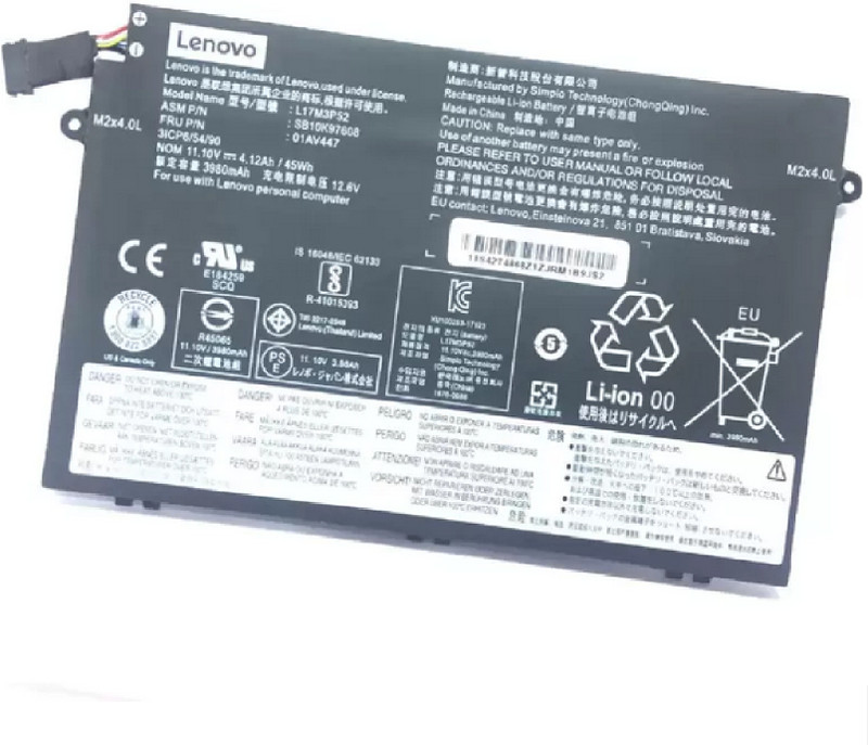Lenovo L17L3P51 BATTERY FOR ThinkPad E490, ThinkPad L14 20U2S29300, ThinkPad E480 4 Cell Laptop Battery