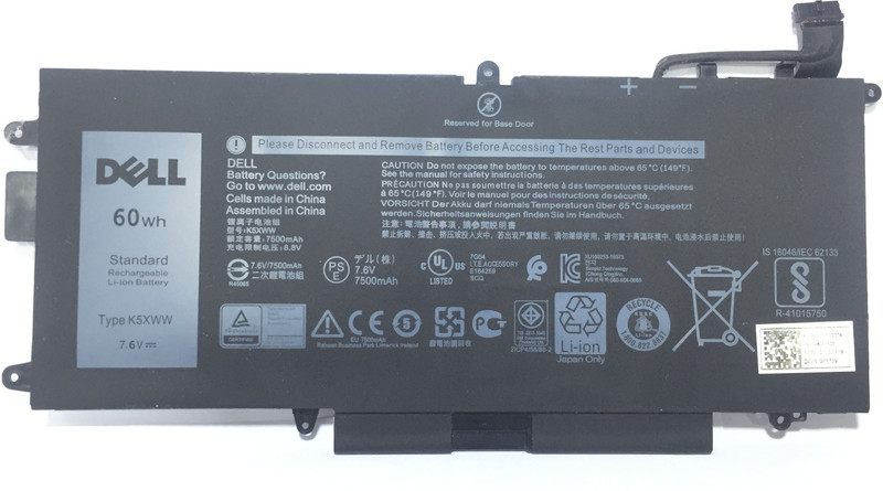 DELL K5XWW Latitude 13 7389 Latitude 7390 2-in-1 Latitude 12 5000 5289 2-in-1 L3180 E5289 P29S001 P29S002 Series 6CYH6 725KY N18GG 451-BBZC CFX97 6 Cell Laptop Battery