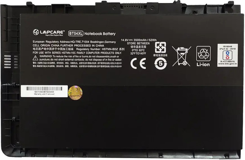 LAPCARE BATTERY DESIGNED FOR HP ELITEBOOK FOLIO 9470M 4C (BT04XL) 4 Cell Laptop Battery