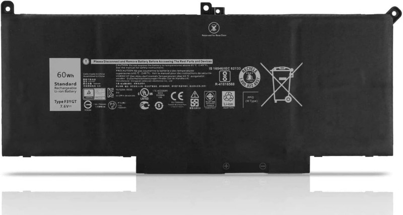 S-voice sparrow voice F3YGT 7.6V 60Wh Compatible for Dell Latitude 12 7000 7280 7290 13 7380 7390 14 7480 7490 E7280 E7480 E7290 E7380 E7390 E7490, Fits 2X39G DM3WC 0DM3WC DM6WC KG7VF 451-BBYE 453-BBCF 4 Cell Laptop Battery