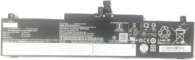 SOLUTIONS-365 COMPATIBLE L21C3PD4 BATTERY FOR LENOVO THINKPAD T14 GEN 2 SERIES 4 Cell Laptop Battery