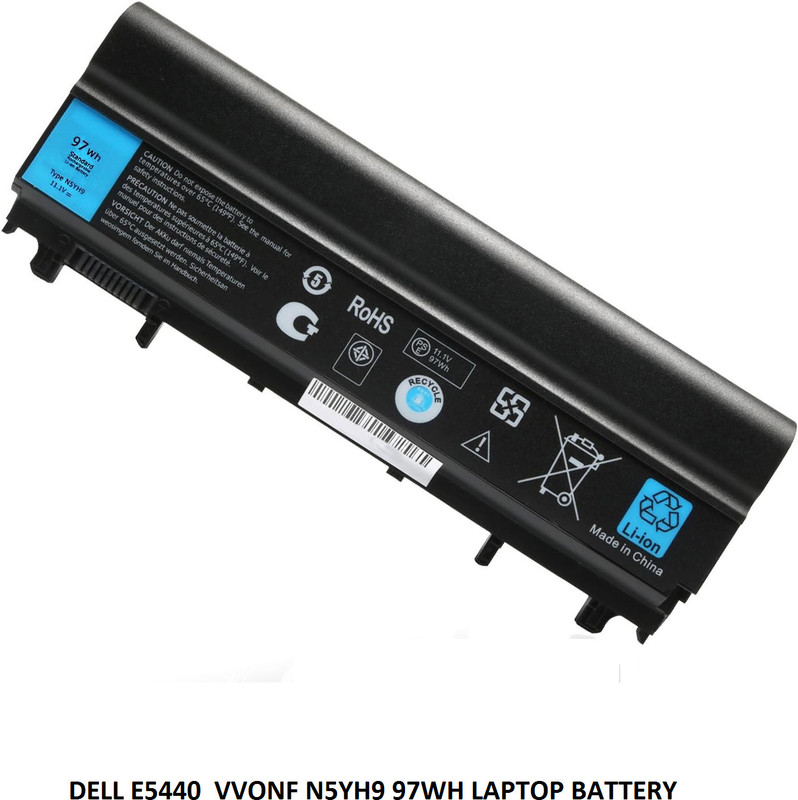 SOLUTIONS-365 COMPATIBLE E5440 N5YH9 Y6KM7 VV0NF 97WH BATTERY FOR DELL LATITUDE E5440 E5540 9 Cell Laptop Battery