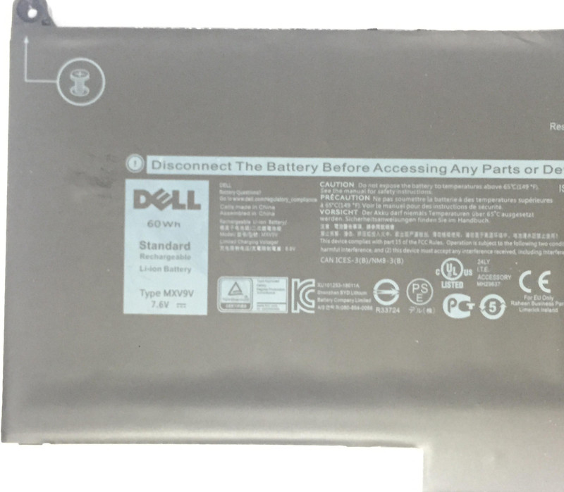 DELL MXV9V BATTERY FOR LATITUDE 5300 5310 7300 7400 7.6V 60Wh 4 Cell Laptop Battery