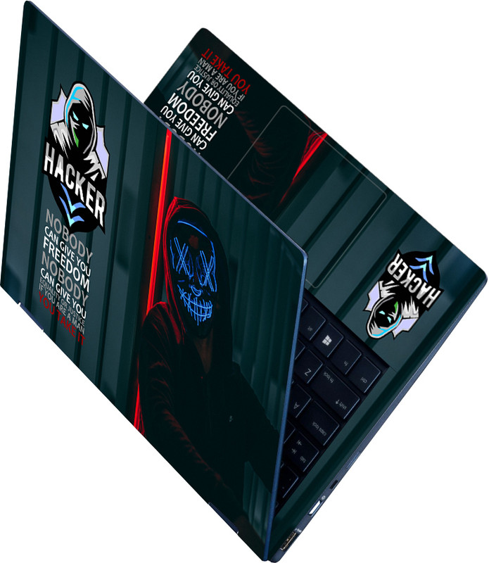 Flipkart SmartBuy Full Body Laptop Skin Sticker - Life Begins Blue Brush Stroke Self Adhesive Vinyl Laptop Skin Compatible for 15.6 inch(Theme: NA)