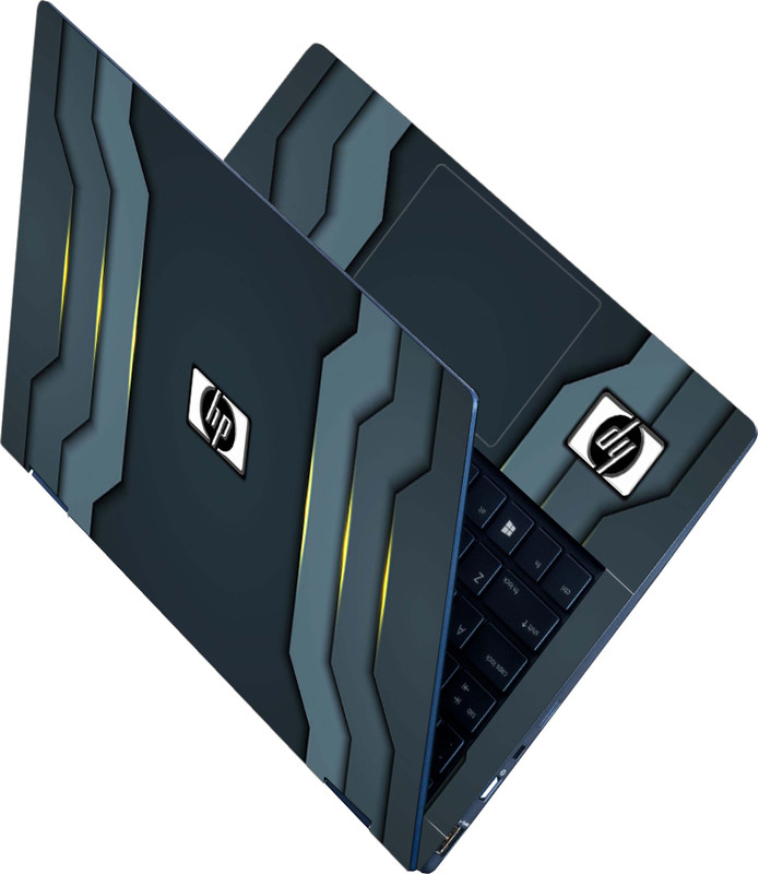 Anweshas Full Body Laptop Skin Sticker - Grey Black Vertical Design_Uv Self Adhesive Stretched Vinyl Laptop Skin Compatible for 15.6 inch(Theme: Patterns)