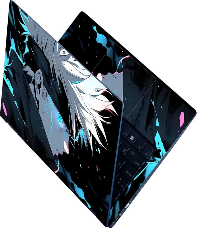 Flipkart SmartBuy Full Body Laptop Skin Sticker - Satoru Gojo Acid Blue Eyes Jujutsu Kaisen Self Adhesive Vinyl Laptop Skin Compatible for 15.6 inch(Theme: NA)