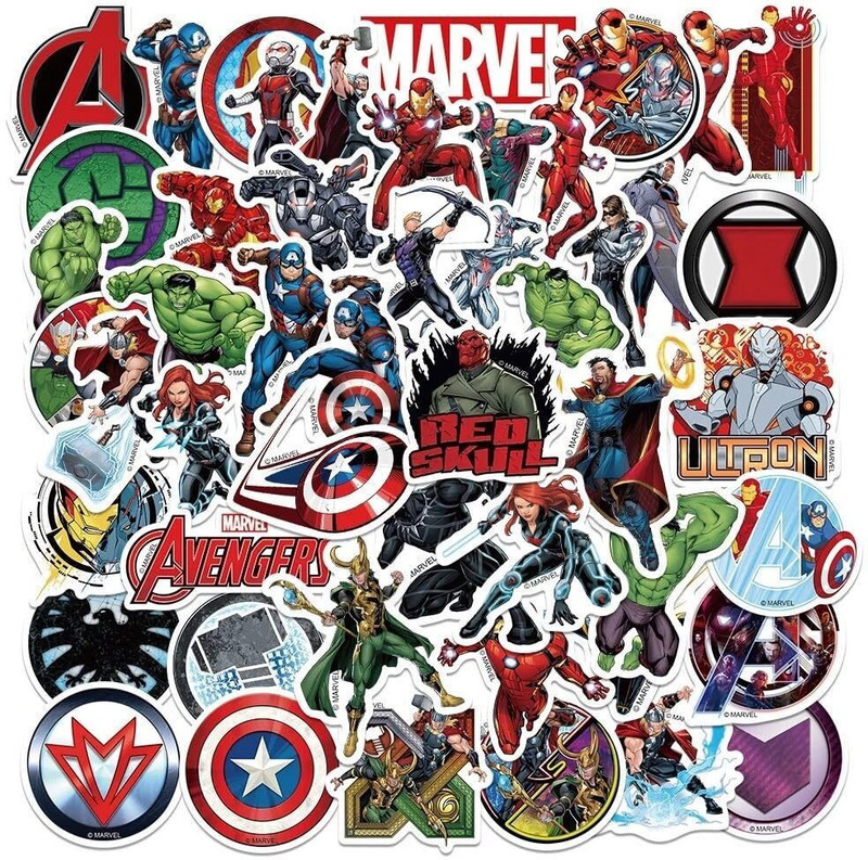 Shivaduti Avengers Superhero Stickers Vinyl Reusable Laptop Skin Compatible for 16 inch(Theme: Comics & Cartoons)