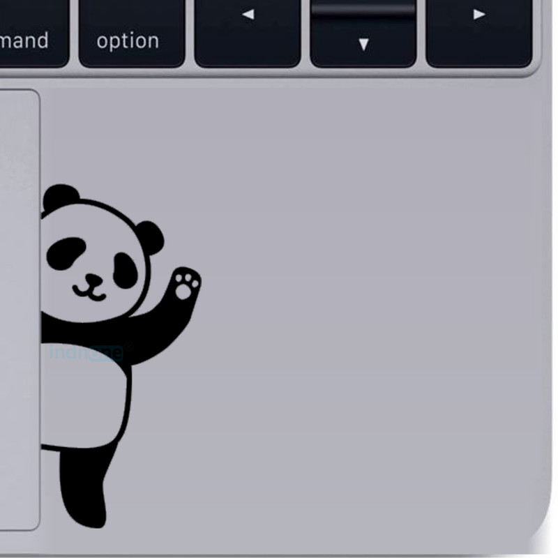 indnone® Panda Sticker For Laptop Vinyl Decal | Color Black | vinyl Laptop Skin Compatible for 15 inch(Theme: Nature)