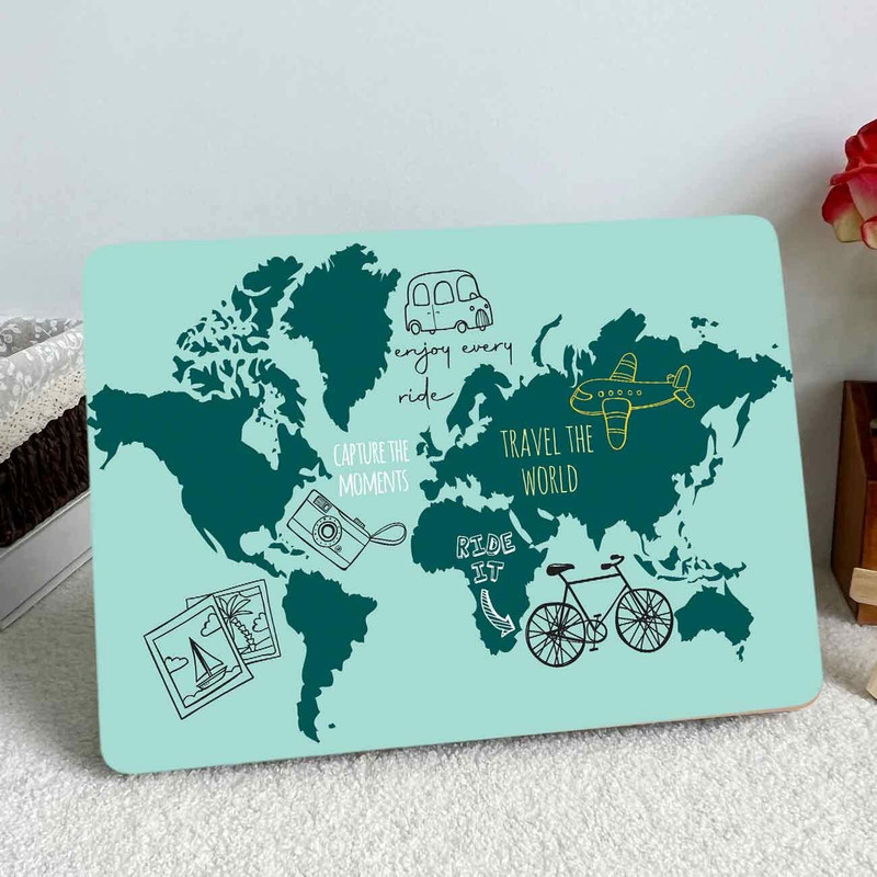Vasl World Map Design Vinyl Laptop Skin/ Travel Theme Laptop Skins for All Laptops Vinyl Laptop Skin Compatible for 16 inch(Theme: Patterns)