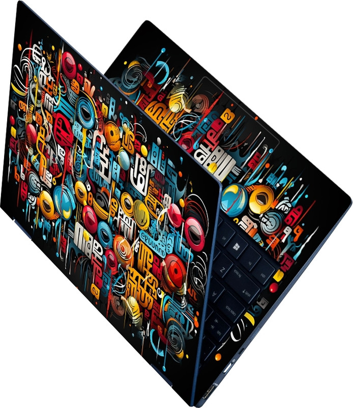Flipkart SmartBuy Full Body Laptop Skin Sticker - Gaming Background Black Red a Logo Self Adhesive Vinyl Laptop Skin Compatible for 15.6 inch(Theme: Patterns)