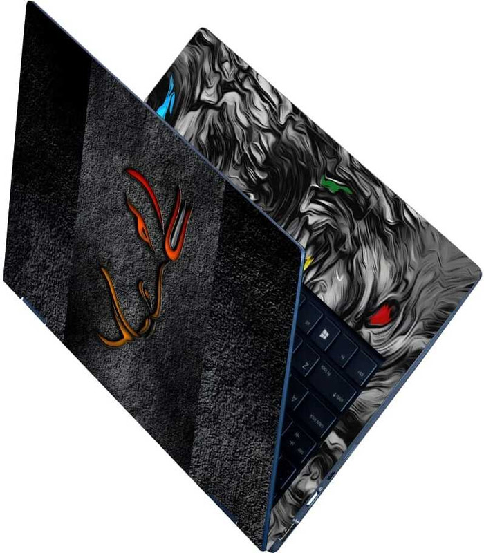 Flipkart SmartBuy Full Body Laptop Skin Sticker - Lord Shiva Fire Art Purple Black Shaded Self Adhesive Vinyl Laptop Skin Compatible for 15.6 inch(Theme: NA)