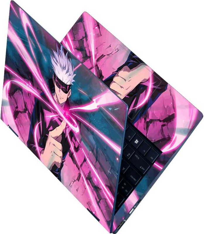 Flipkart SmartBuy Full Body Laptop Skin Sticker - Satoru Gojo Acid Blue Eyes Jujutsu Kaisen Self Adhesive Vinyl Laptop Skin Compatible for 15.6 inch(Theme: NA)