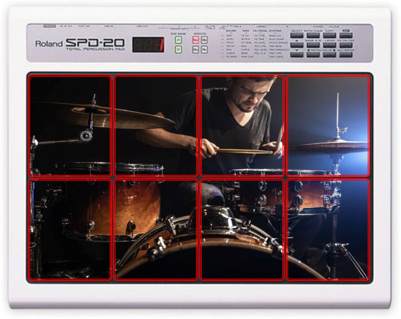 Rhythm Pro Drum Set Vinyl Stickers 8pcs Roland Octapad SPD-20/SPD-11/SPD-8. (P) VINYL Reusable Laptop Skin Compatible for 8 inch(Theme: Music)