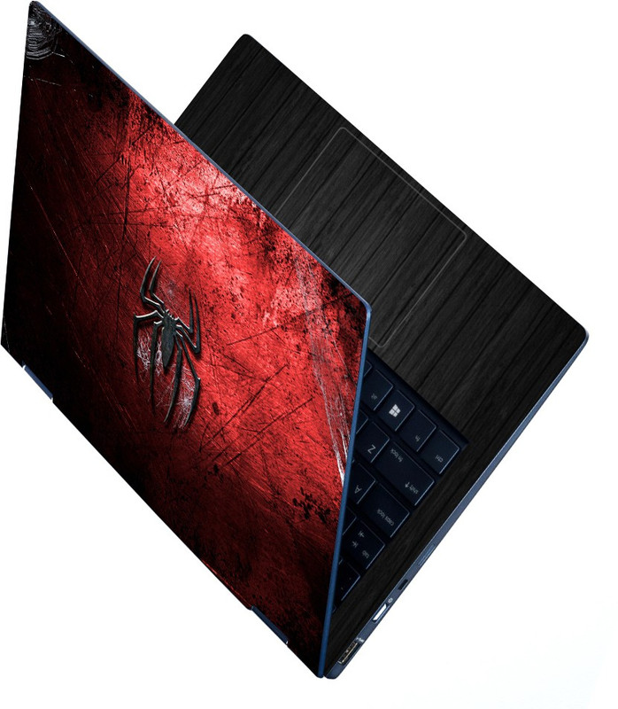 INDIA SHOPERS Full Body Laptop Skin For 14 to 15.6 inch Laptop - Black and White Spider Man Self Adhesive Stretched Vinyl Laptop Skin Compatible for 15.6 inch(Theme: NA)
