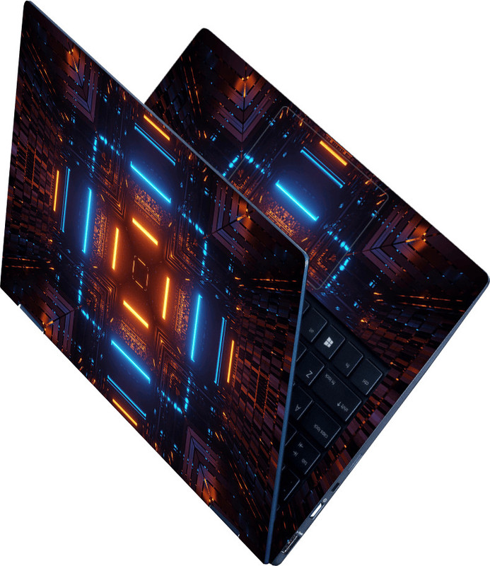 Anweshas Full Body Laptop Skin Sticker - Cosmic Background With Colorful Laser Lights Self Adhesive Vinyl Reusable Laptop Skin Compatible for 15.6 inch(Theme: NA)