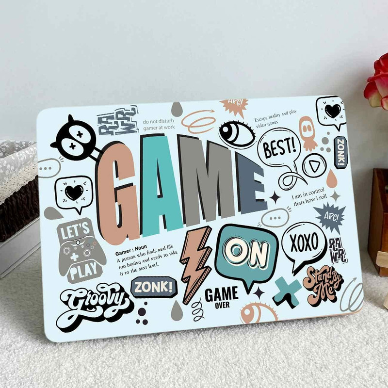 Vasl Gaming Style Doodle Design Laptop Skin for Game Lover Vinyl Laptop Skin Compatible for 16 inch(Theme: Illustrations)