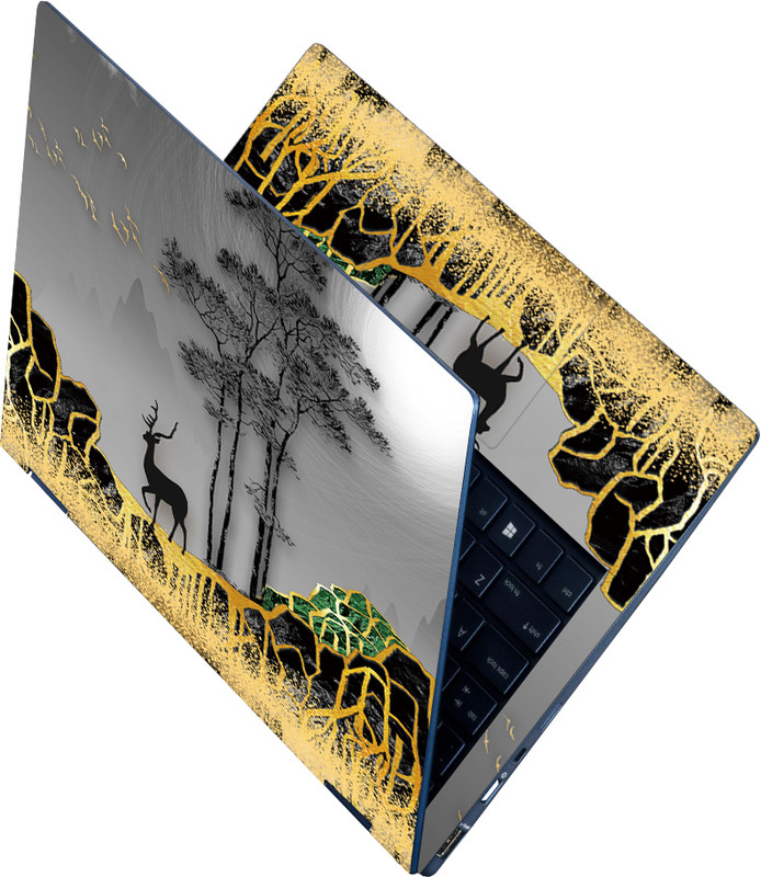 Flipkart SmartBuy Full Body Laptop Skin Sticker - Gaming Background Black Red a Logo Self Adhesive Vinyl Laptop Skin Compatible for 15.6 inch(Theme: Patterns)
