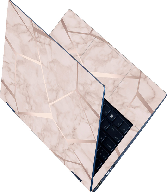 Techfit Full Body Laptop Skin Fits Upto 15.6 Laptop - Pink Rose Gold Self Adhesive Vinyl Laptop Skin Compatible for 15.6 inch(Theme: NA)