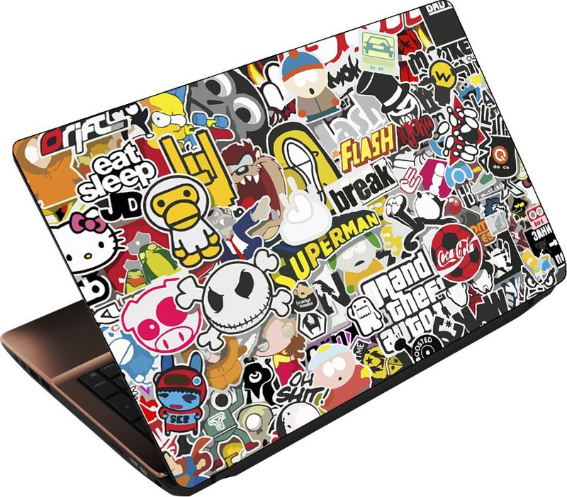 Anweshas Printed on 3M Vinyl Premium Quality HD UV Printed Bubble Free Easy to Install Laptop Skin Sticker - Jai Hanuman 3M Self Adhesive Vinyl Laptop Skin Compatible for 15.6 inch(Theme: Spiritual)
