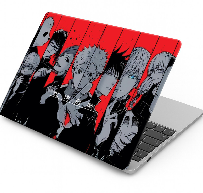TYUSO Jujutsu Kaisen Anime Laptop Skin - Yuji Itadori & Satoru Gojo Character Vinyl Wrap – Premium Matte Finish, Scratch Resistant & Waterproof Laptop Skin Compatible for 15.6 inch(Theme: Comics & Cartoons)