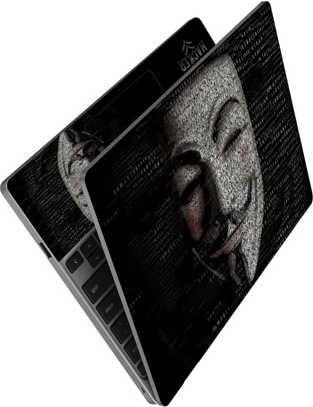 Anweshas HD Printed Full Panel Laptop Skin Sticker Vinyl Fits Size Upto 15 inches No Residue, Bubble Free, Waterproof - A Logo Grey Self Adhesive Vinyl Reusable Laptop Skin Compatible for 15.6 inch(Theme: Signs & Symbols)
